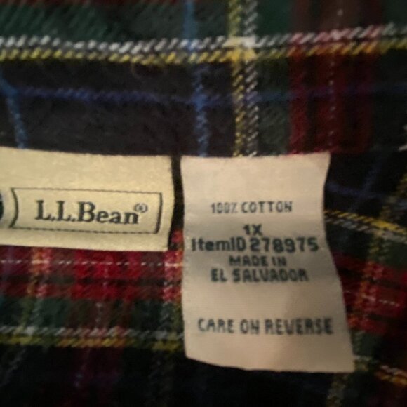 Women's LL Bean Flanel Long Sleeve Shirt - Size 1X - Picture 5 of 6